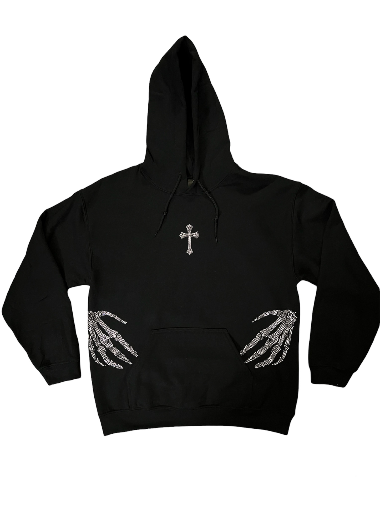 Black Rhinestones Skeleton Hoodie