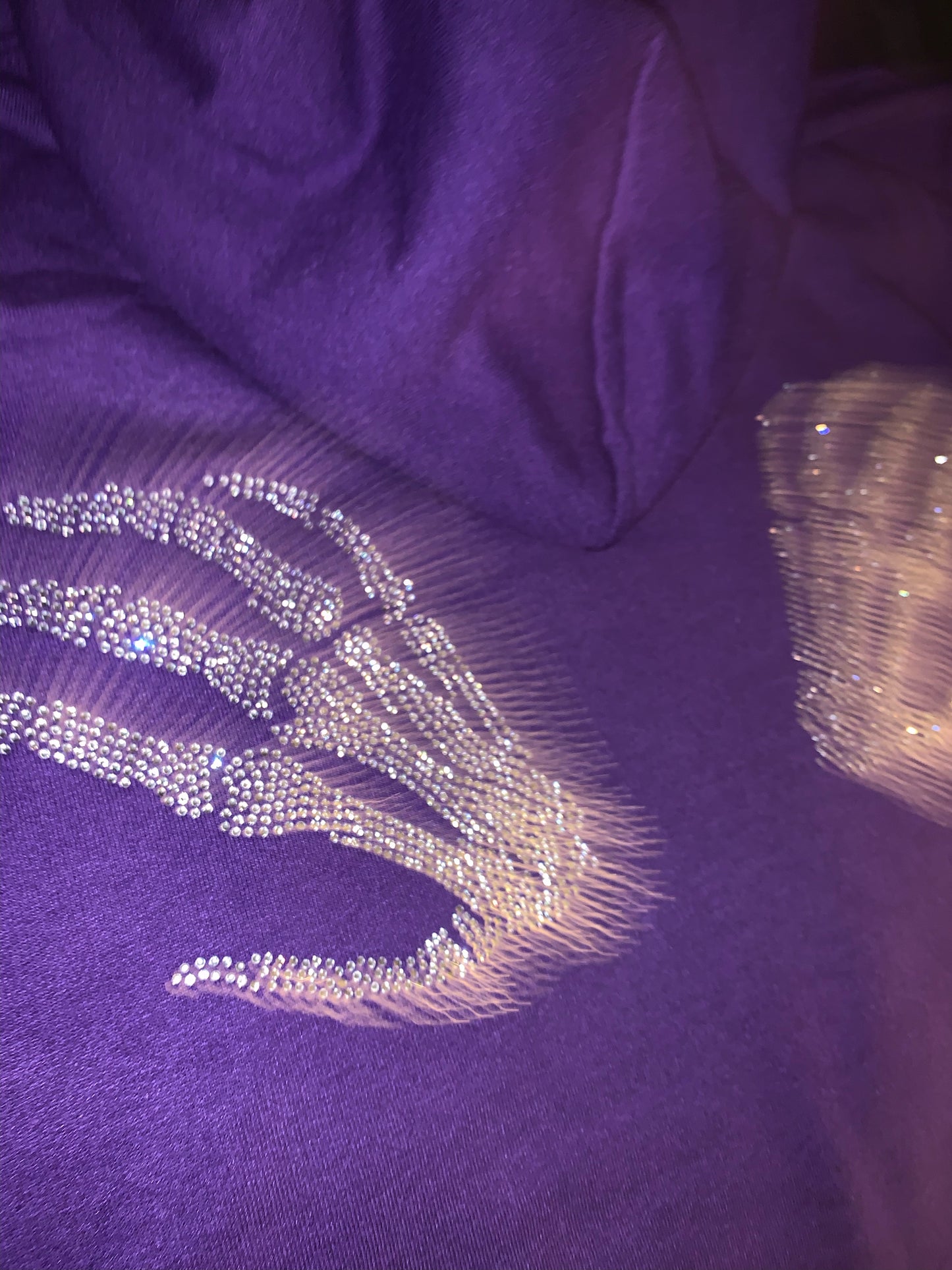 Purple Rhinestones Skeleton Hoodie